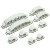 Refaxi 10Pcs Compact White Cable Wire Cord Clips Desk Tidy Organiser Line Fixer Hot