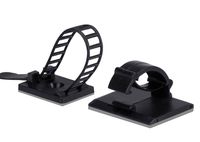 50Pcs Adjustable Self-Adhesive Cable Organizers Kit Includes 25 Cable Clips and 25 Cable Ties, AGPTEK Multipurpose Cord Clamp for Wire Management, Black Upgraded Version