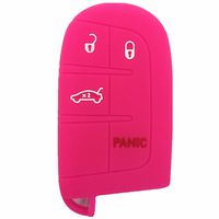 Ezzy Auto Hot Pink 4 Buttons Silicone Key Fob Case Cover Key Cover Key Jacket Skin Protector fit for Dodge Challenger Chrysler