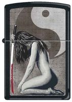 Sexy Lady with Katana Samurai Sword Zippo Lighter