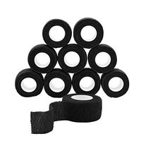 GooGou Self Adherent Wrap Bandages Self Adhering Cohesive Tape Elastic Athletic Sports Tape for Sports Sprain Swelling and Soreness on Wrist and Ankle 10PCS 1 in X 14.7 ft (Black)