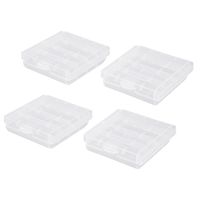 uxcell 4 Pcs Battery Storage Cases Holder Transparent 4AA or 4AAA Battery Capacity