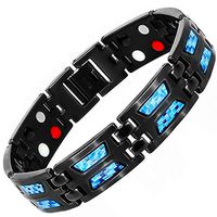 ZHXHX Men's Bracelet, Magnetic Bracelet Health Link Arthritis Pain Relief, Carbon Fiber Titanium Steel Bracelet