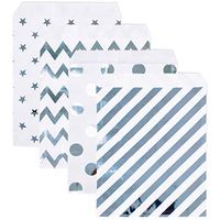 KEYYOOMY 100 Pcs Candy Buffet Bags Small Polka Dot Paper Treat Bags (Silver, 5 inch X 7 inch)