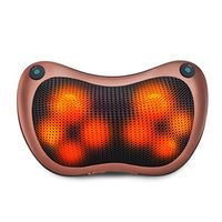 QIHANGCHEPIN JIAGUWEN Shiatsu Massager for Back, Neck, Lower Back and Shoulder, Massage Pillow With Heat for Chair, Car Home and Office, 8 Heated Rollers, Adjustable Speeds （Brown）