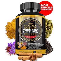 Golden Saffron - Turmeric Curcumin with Bioperine, Saffron, Cinnamon, Cardamon. Highest Potency Non-GMO, Gluten Free.Maximum Effectiveness, Bio Availability, Boost Absorption