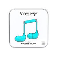 Happy Plugs In-Ear Fashion-Tech Headphones with Mic and Remote, Turquoise