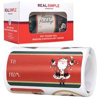 WAVEYU Christmas Gift Tags Stickers- Foil Golden Cute Pattern Designs - Decorative Stickers for Christmas Gifts Name Tags Write On Labels -100 PCS Holiday Present Labels, White