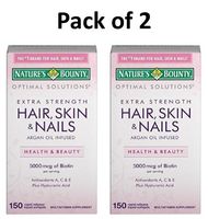 Nature's Bounty Extra Strength Hair Skin Nails, 150 Count,Pack of 2