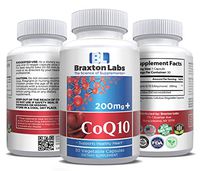 Braxton Labs CoQ10 200mg+ 30 Capsules Improves Heart Health,Optimal Brain, Skin,boosts Energy,Vision,Hearing, Made in The USA