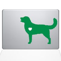 The Decal Guru I Love My Golden Retriever Decal Vinyl Sticker, 13" MacBook Air, Green (1483-MAC-13A-LG)