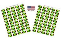Made in USA! 100 Country Flag 1.5" x 1" Self Adhesive World Flag Scrapbook Stickers, Two Sheets of 50, 100 International Sticker Decal Flags Total (Jamaica)