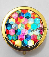 BlackKey Bohemian Pattern 3-Compartment Decorative Pocket Gift Box Case Organizer for Pill, Color 2 -2070