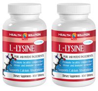 Energy Boost Formula - L-LYSINE 1000MG - Pure and Potent Ingredients - l-lysine for Adults - 2 Bottles (200 Tablets)