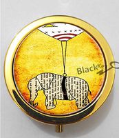 BlackKey Hot Air Balloon and Elephant 3-Compartment Decorative Pocket Gift Box Case Organizer for Pill, Color 2 -1270