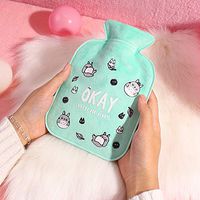 Irrigation hot Water Bottle Female Injection Plumbing Water Bag Flushing Warm Handbag Cute Cartoon Student Small Hand Warmer Explosion-Proof Warm Treasure, Light Green Cute Small Trumpet