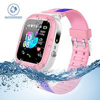 Jsbaby Kids smartwatch Waterproof with LBS/GPS Tracker Smart Watch Phone 3-12 SOS Camera for Boys Girls Game Watches (Pink)