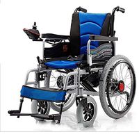 AA100 Four-Wheel Folding Electric Smart Wheelchair for The Elderly Disabled Persons Climb Climbing Without Slipping Function Electric Wheelchair (Manual/Automatic switchable),Blue