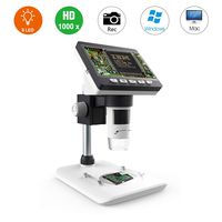 1000X LCD Digital Microscope, Bysameyee 4.3 Inch HD Magnifier with Photo/Video Capture, 8 Led USB Rechargeable 2MP Inspection Camera Compatible for Windows Mac PC