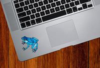Yadda-Yadda Design Co. Dart Frog Stained Glass Style - Vinyl Decal for Trackpad | Tablet | Laptop YYDC (2" w x 2" h) (Blue)