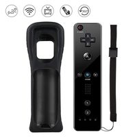 Lactivx Wii Remote Controller,1 Pack Wireless Gesture Controller with Silicone Case and Wrist Strap for Nintendo Wii Wii U Console (Black)