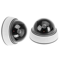 Etopars 2 X Simulated Dome Fake Dummy Security CCTV Camera Waterproof IR LED Flashing Red Light Outdoor Indoor Surveillance Guard