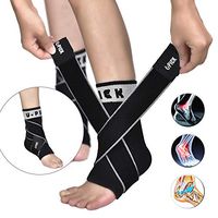 Compression Ankle Braces for Men&Women, Adjustable Ankle Support Sleeve Socks for Plantar Fasciitis, Achilles Tendon, Minor Sprains and Foot Pain Relief (Black Single)