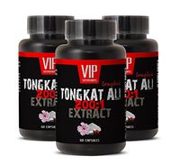 Testosterone Booster for Men Muscle Growth - TONGKAT ALI 200: 1 400MG Premium Extract - Tongkat ali Jack - 3 Bottles 180 Capsules