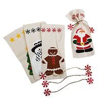 Canvas Christmas Gift Bags, 4 Count