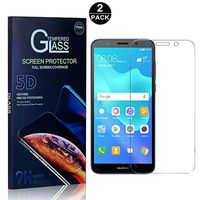 Tempered Glass Screen Protector Compatible with Huawei Y5 2018, UNEXTATI Screen Protector Film, HD Clear Tempered Glass Film for Huawei Y5 2018, 2 Pack