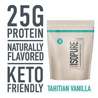 Isopure Low Carb Naturally Sweetened & Flavored 25g Protein, GMO Free, Keto Friendly Protein Powder, 100% Whey Protein Isolate, Flavor: Tahitian Vanilla, 1 Pound