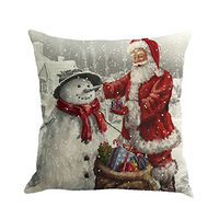 Libobo Christmas Pillowcase Printing Dyeing Sofa Bed Home Decor Pillow Cover Cushion Cover (A)
