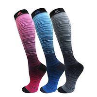 Compression Socks for Men & Women(3 Pairs),15-20mmHg is Best for Running,Athletic,Medical,Pregnancy,Travel(Multicoloured 17,Large/X-Large)