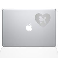 The Decal Guru Heart Poodle Decal Vinyl Sticker, 13" MacBook Pro (2016 & Newer Models), Silver (1605-MAC-13X-S)