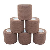 COMOmed Self Adherent Cohesive Bandage FDA Approved 2"x5 Yards First Aid Bandages Stretch Sport Athletic Wrap Vet Tape for Wrist Ankle Sprain and Swelling,Brown(6 Rolls)