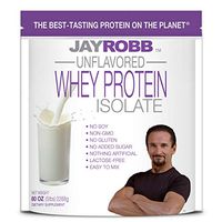 Jay Robb Whey Isolate Protein Powder, Low Carb, Keto, Vegetarian, Gluten Free, Lactose Free, No Sugar Added, No Fat, No Soy, Nothing Artificial, Non-GMO, Best-Tasting, (80 oz, Unflavored)