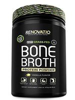Bone Broth Protein Powder Vanilla - Monk Fruit Sweetened - Vital Collagen Protein - Keto Paleo Suitable. NON GMO Grass Fed Gluten Dairy Soy & Corn Free (16.18oz, 476 grams