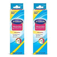Dr. Scholl's Moleskin Plus Padding Roll, 24" x 4 5/8" // All-Day Pain Relief and Protection from Shoe Friction (2 Pack)