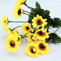 ❤Ywoow❤? Fake Silk Artificial 14 Heads Sunflower Flower Bouquet Floral Garden Home Decor, Decoration Simulation Flower Gardening