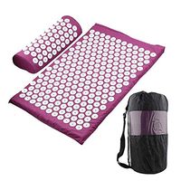 Yoga Acupressure Mat Back Body Relieve Stress Tension ABS Spike Acupressure Massage Relaxation Pain Pad Mat,Purple in Set