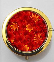 BlackKey Maple Leaf Pattern 3-Compartment Decorative Pocket Gift Box Case Organizer for Pill, Color 2 -875