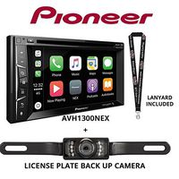 Pioneer AVH-1300NEX 6.2" DVD Receiver Apple CarPlay Built in Bluetooth with License Plate Style Backup Camera and a Free SOTS Lanyard