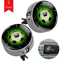 Green Football two gun black air freshener aromatherapy essential oil diffusers for car vent clip portable with four refill pads 1.33x1.83in