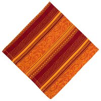 100% Cotton Orange & Rust Jacquard 22"x22" Napkins, Set of 12 - Somerset