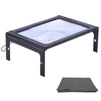 Large Magnifying Glass Hands-Free Full-Page 3X Magnifier LED Lighted Illuminated Foldable Desktop Portable for Elder Kids