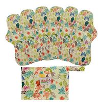 7Pcs Set Menstrual Pads Reusable Washable Microfiber Bamboo Layer Heavy Flow 13 inch Sanitay Pads with 1 Cloth Mini Wet Bag(WSD44)