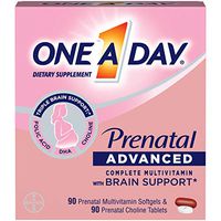 One A Day Prenatal Advanced Multivitamin with Choline, DHA, Folate (as Folic Acid), Iron, More, 90+90 Count