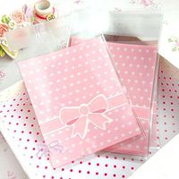 ROSENICE 50pcs Adhesive Cellophane Bags Gift Bags for Hairband Hair Clip (Random Pattern)