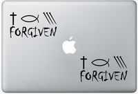 Cool Graphical Cross Jesus Fish Nails Forgiven ArcDecals78601626 Set Of Two (2x) , Decal , Sticker , Laptop , Ipad , Car , Truck