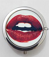 BlackKey Lips Lip 3-Compartment Decorative Pocket Gift Box Case Organizer for Pill, Color 1 -1948